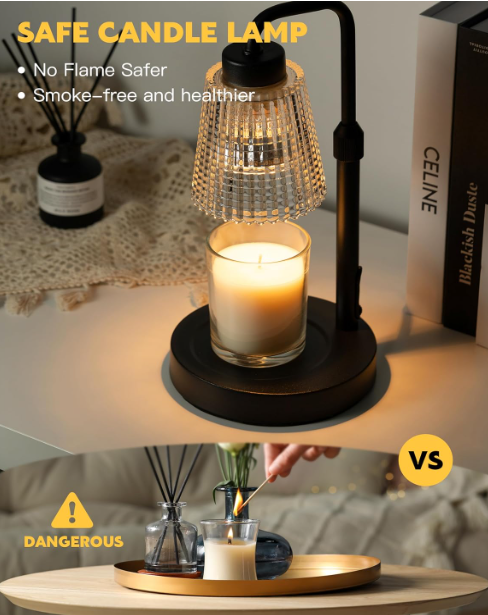 Candle Warmer Lamp with Dimmer/Timer/Adjustable Height，Electric Candle Lamp Warmer for Jar Candles，Home Decor Valentines Day Gifts for Daughter/Mom/Women