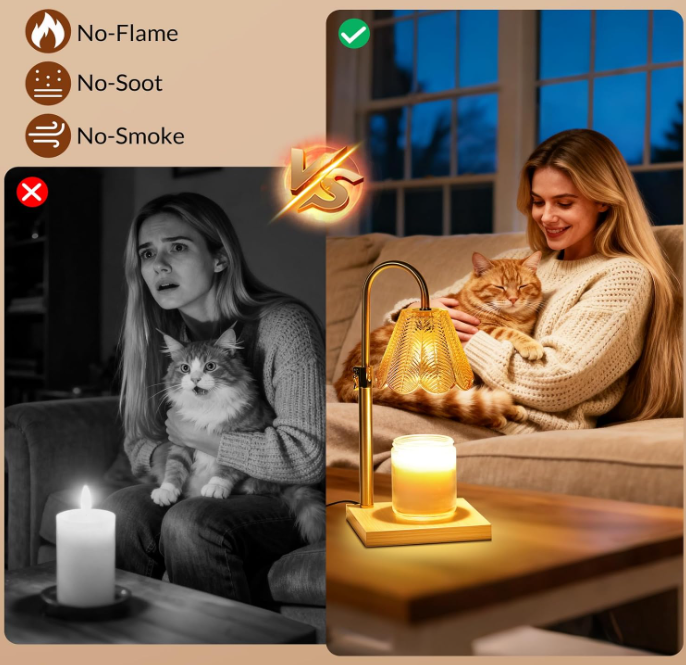 Transform your space with this sophisticated candle warmer lamp, engineered for both ambiance and practicality.