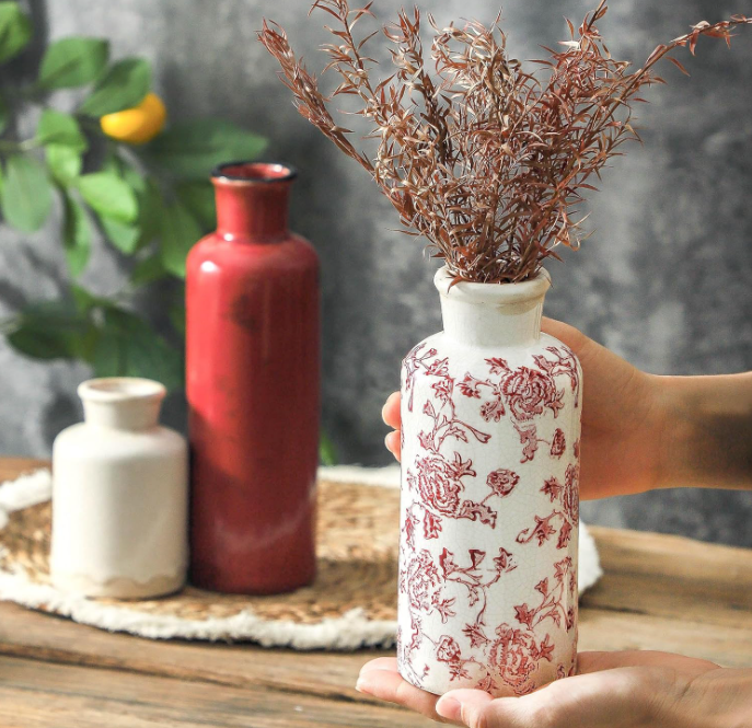 Modern Ceramic Vase Set, Neutral Colors, Decorative Vases for Home Shelf Decor, 4 Piece Collection (Coffee Mix Set 4) High Quality.