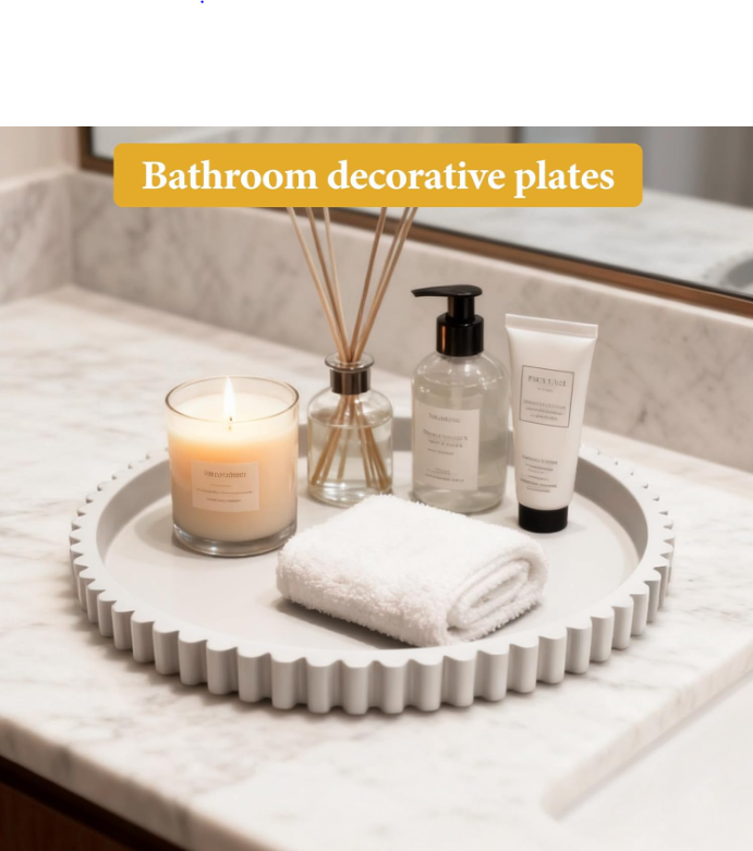 Coffee Table Tray, Wooden Round Decorative Tray Decorative Soap Holder Kitchen Countertop Organizer, Table Centerpieces Decorative for Home Decor, Modern Decorative Trays, Centerpiece Trays, Gray